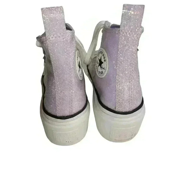 Converse Kids Size 5 Chuck Taylor All Star Lugged High Top Vapor Violet/White - Picture 6 of 10